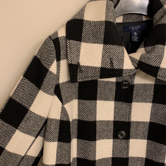 Black and White Wool Coat EUC - Picture 8 of 16